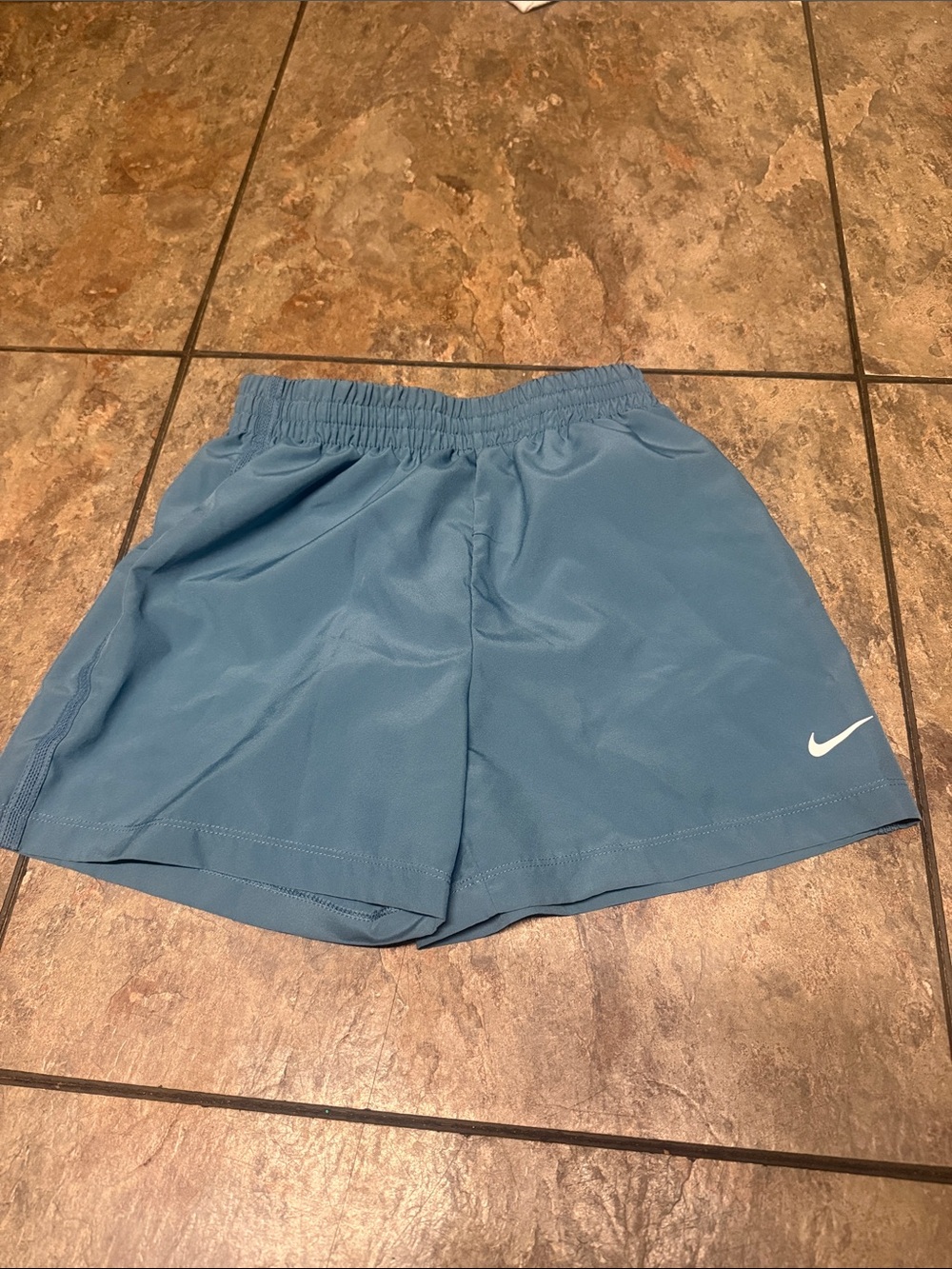 Nike Light Blue Running Shorts with White Swoosh